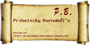 Pribelszky Barnabás névjegykártya