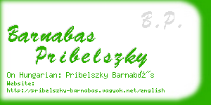 barnabas pribelszky business card